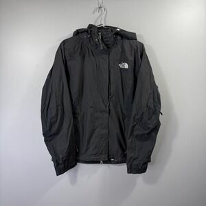 The North Face Jacket Womens Medium Black Hooded Softshell Rain Coat Outdoor